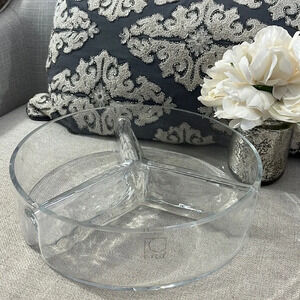 CIRCLE Glass Made‎ in Turkey Round Divided Decorative Serving Bowl
